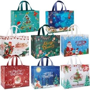 8 Pack Christmas Gift Bags with Handles